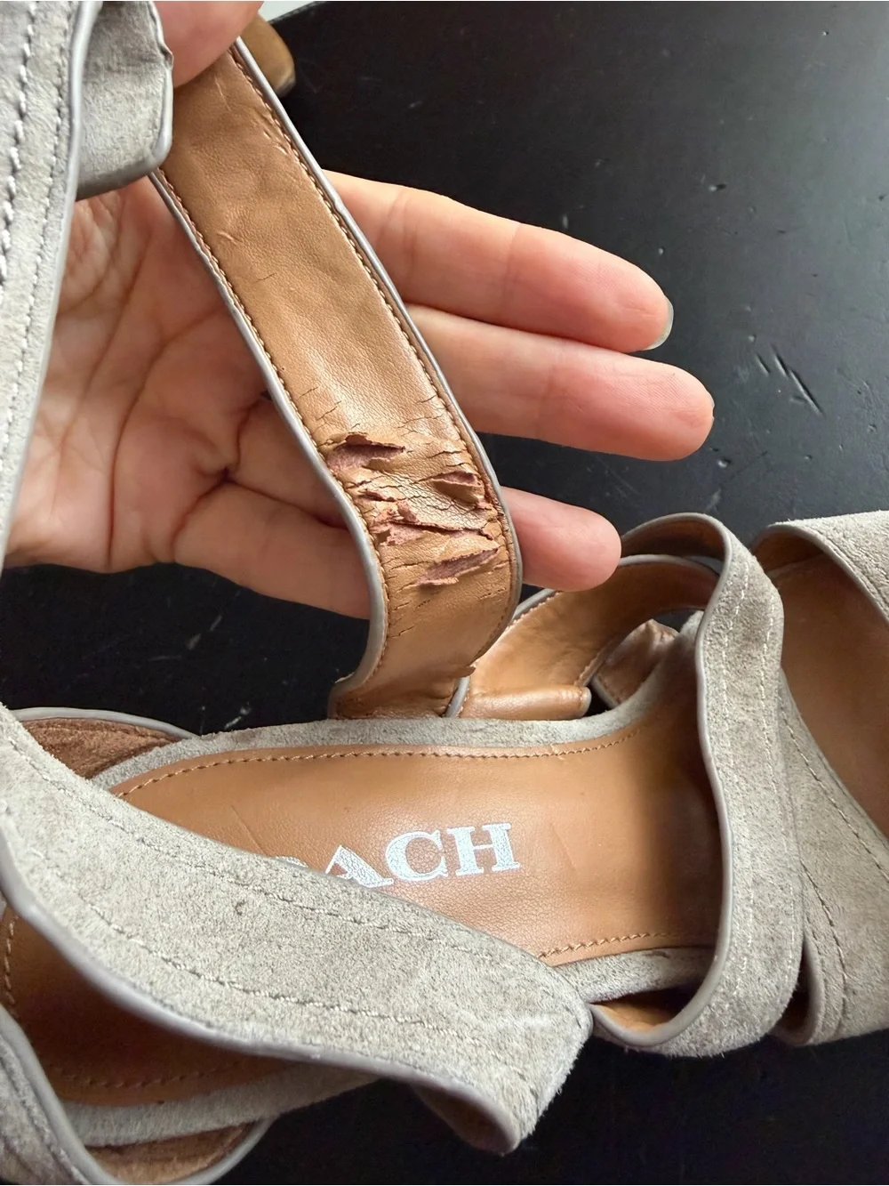 Coach Ilona Lux Suede Strappy Heeled Sandal size 7